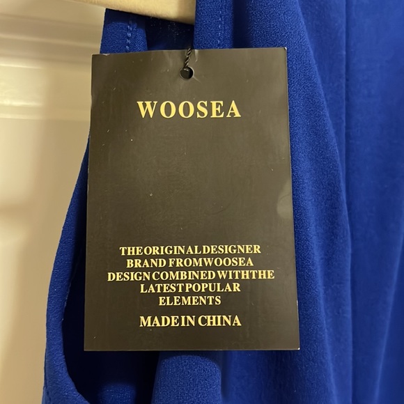 Woosea Royal Blue Slit Dress with Ruffles - Picture 6 of 6